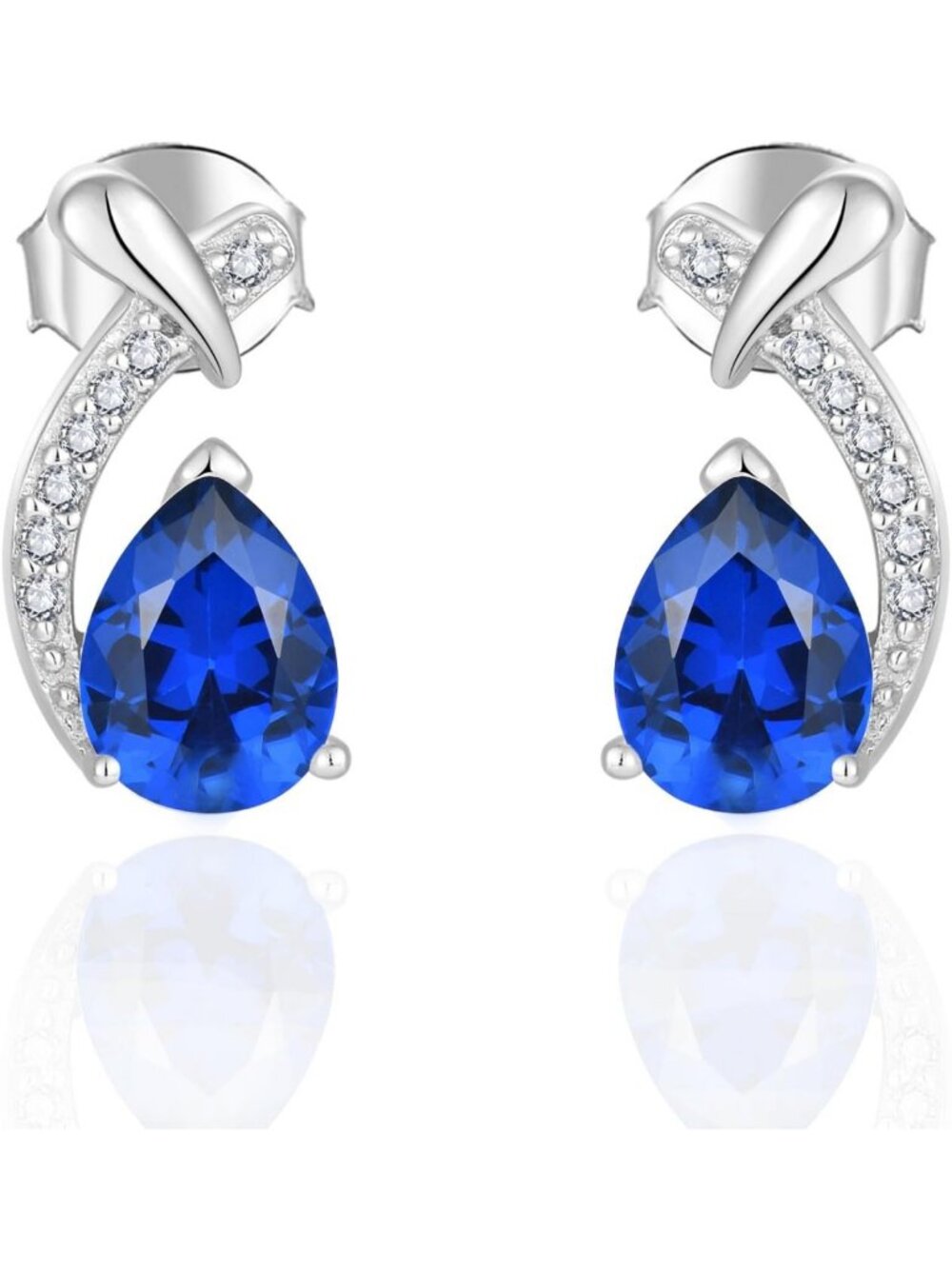925 Sterling Silver Teardrop Birthstone Stud Earrings for Women - Elegant Gift